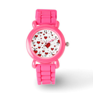 Rode harten regen horloge
