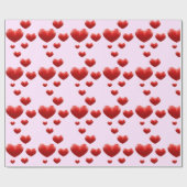 Rode harten regen op roze inpakpapier (Vlak)