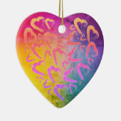 Rode harten regenboog keramische Ornament (Rechts)