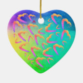 Rode harten regenboog keramische Ornament (Achterkant)