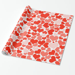 Rode Harten Romantische Liefde Schattig Meisjesach Cadeaupapier