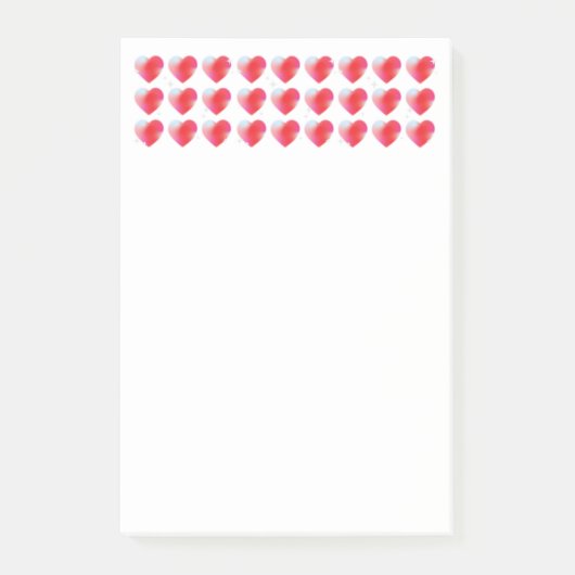 Rode harten romantische liefde, Valentijnsdag Post-it® Notes (Voorkant)