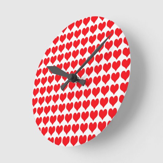 Rode harten ronde klok (Hoek)