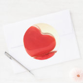Rode harten ronde sticker (Envelop)