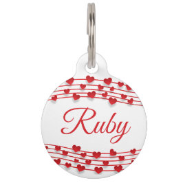 Rode harten rondom plaatje huisdierpenning