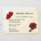 Rode harten, Roos en gele achtergrond Vrijgezellen Kaart (Voorkant)