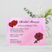 Rode harten, Roos en roze getextureerd Vrijgezelle Kaart (Staand voorkant)