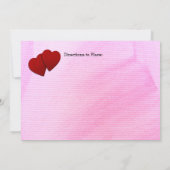 Rode harten, Roos en roze getextureerd Vrijgezelle Kaart (Achterkant)