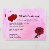 Rode harten, Roos en roze getextureerd Vrijgezelle Kaart (Voorkant / Achterkant)