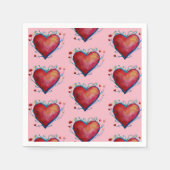 Rode harten roze bruiloft servetten (Voorkant)