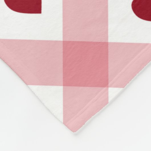 Rode harten roze fleece deken (Hoek)