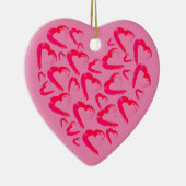 Rode harten roze keramisch Ornament (Rechts)