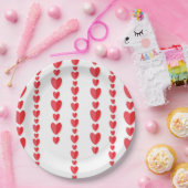 Rode harten Schattig Valentijnsfeest Papieren Bordje (Feest)