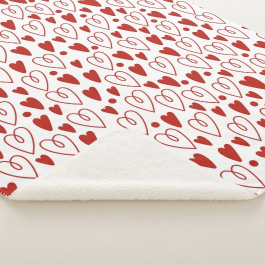 Rode harten sherpa deken (3/4)