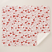 Rode harten sherpa deken (Voorkant (horizontaal))