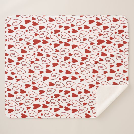 Rode harten sherpa deken (Voorkant (horizontaal))