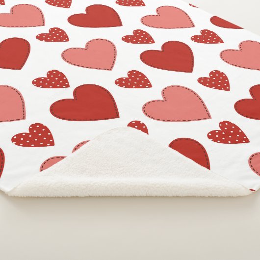 Rode harten sherpa deken (3/4)