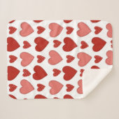 Rode harten sherpa deken (Voorkant (horizontaal))