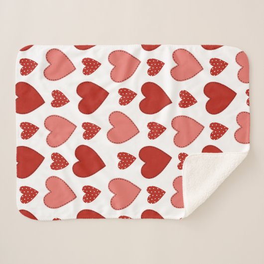Rode harten sherpa deken (Voorkant (horizontaal))