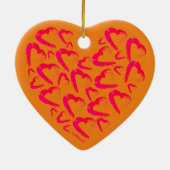 Rode harten Sinaasappel keramisch Ornament (Achterkant)