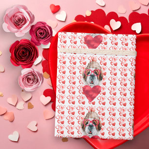 Rode Harten Sint Bernard Hondenliefhebber Valentij Cadeaupapier