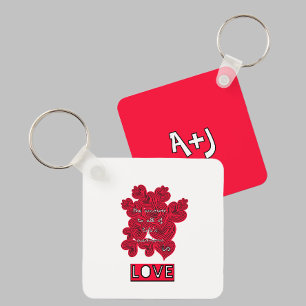 Rode harten sleutelhanger