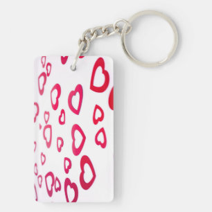 Rode harten sleutelhanger