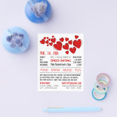 Rode harten, speed Dating Event Adverteren Flyer (Enkel)
