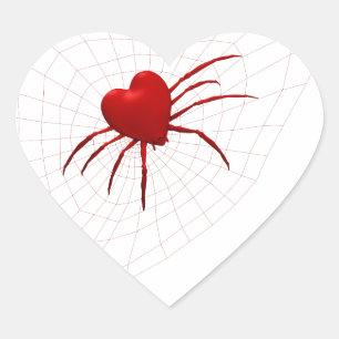 Rode Harten Spin Hart Sticker