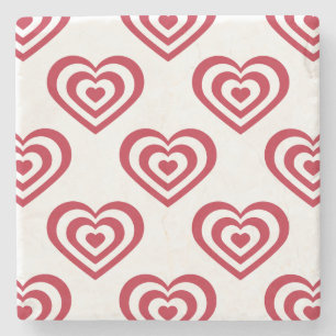 Rode harten stenen onderzetter