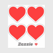 Rode harten sticker (Vel)