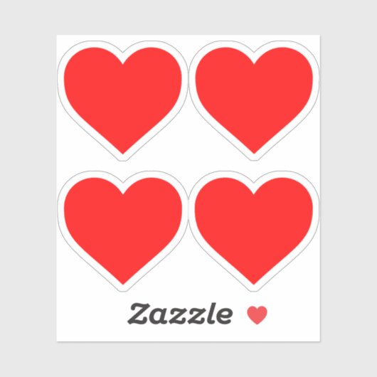 Rode harten sticker (Vel)