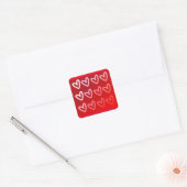 Rode harten sticker Valentijn liefde vierkante sti (Envelop)