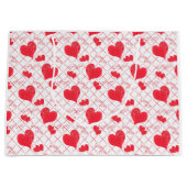 Rode harten, tekst, "hou van je". groot cadeauzakje (Voorkant)