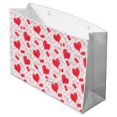 Rode harten, tekst, "hou van je". groot cadeauzakje (Achterkant Gekanteld)