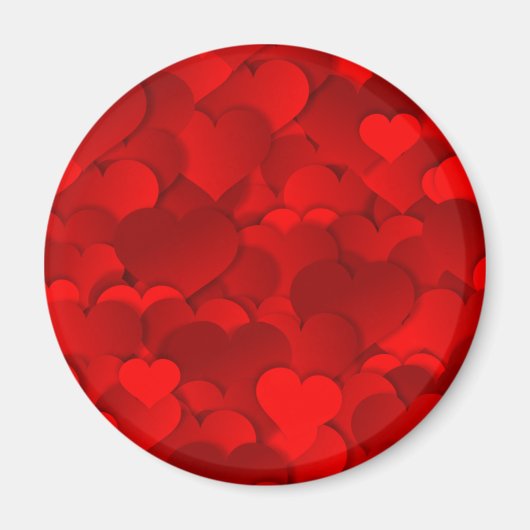 Rode Harten Textuur Magneet (Voorkant)