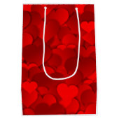Rode harten textuur medium cadeauzakje (Achterkant)