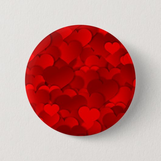 Rode harten textuur ronde button 5,7 cm (Voorkant)