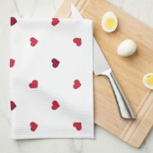 Rode harten theedoek (Quarter Fold)