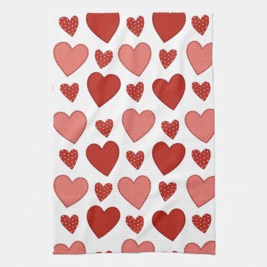 Rode harten theedoek (Verticaal)