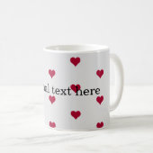 rode harten toevoegen jouw tekst koffiemok (Voorkant rechts)