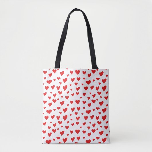 Rode harten tote bag (Voorkant)