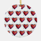 Rode harten, Valentijn Ornament (Voorkant)