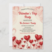 Rode Harten Valentijnsdag Feest Kaart (Voorkant)
