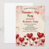 Rode Harten Valentijnsdag Feest Kaart (Voorkant / Achterkant)