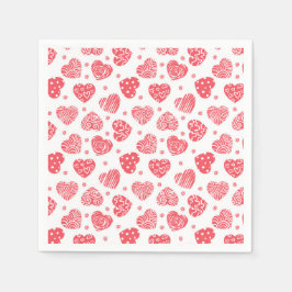 Rode harten Valentijnsdag Liefde Servet