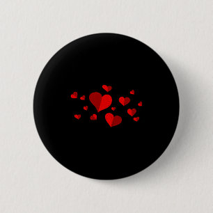 Rode Harten Valentijnsdag Liefdescadeau Meisjes Ti Ronde Button 5,7 Cm