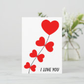 Rode harten Valentijnsdag Minimal Eenvoudig Feestdagenkaart (Staand voorkant)