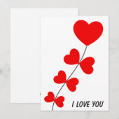 Rode harten Valentijnsdag Minimal Eenvoudig Feestdagenkaart (Voorkant / Achterkant)