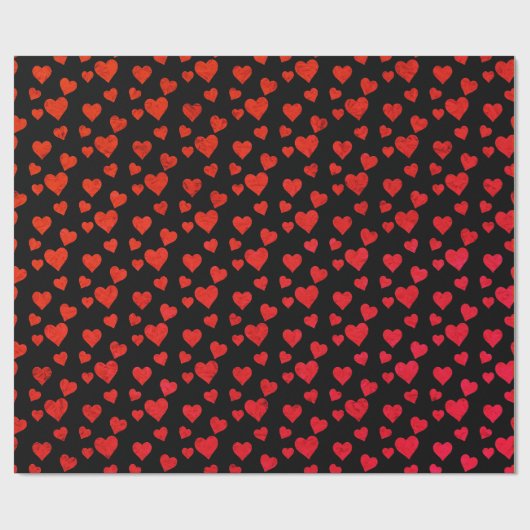 Rode harten Valentijnsdag ompakken papier (Vlak)